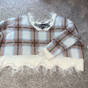 Rue 21 Distressed Sweater Crop Top NEW WITH HALF A TAG